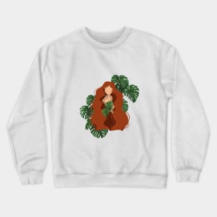 Abstract Portrait Illustration, Plant lady art 1.2 Crewneck Sweatshirt